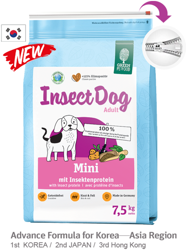 Green Petfood, InsectDog, Insectdog Mini, 升級防敏迷你狗糧 ,蟲製狗糧, 蟲狗腸胃, 防敏糧, 低敏糧, 無穀低敏,皮膚蟲糧,皮膚糧,蟲蟲糧, 韓版蟲糧